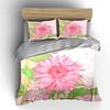 Pink Floral Decor Set Bedding Set with 1 Duvet Cover 2 Pillowcases Single Double King Queen, Gift