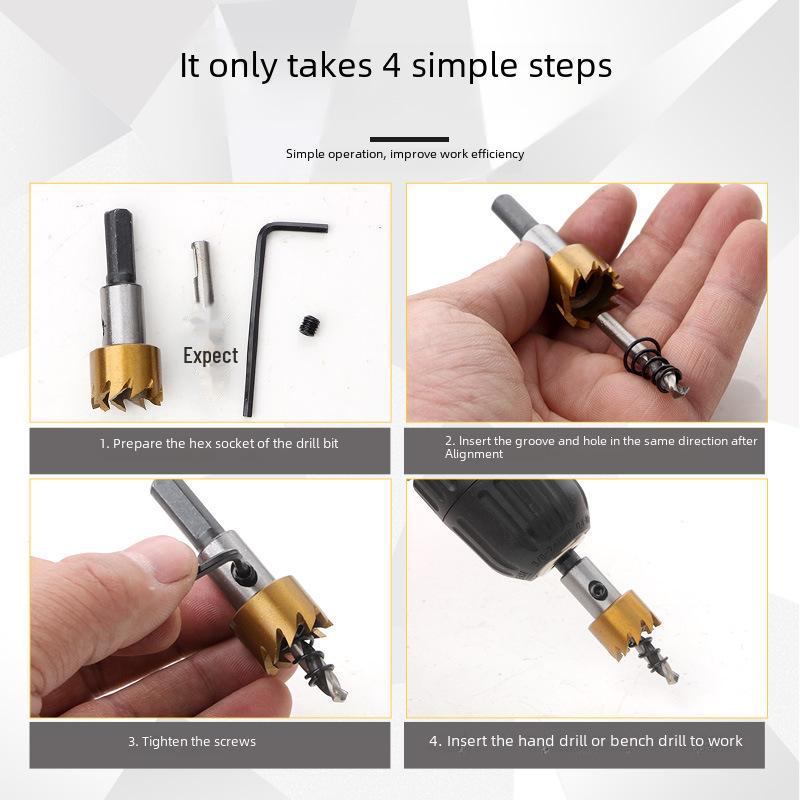 5-teiliges HSS-Lochsägen-Set für Metall mit Titanbeschichtung