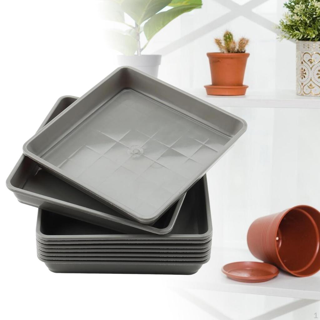 10 Pack of Square Plant Saucers for Water Drainage in Garden And Balcony