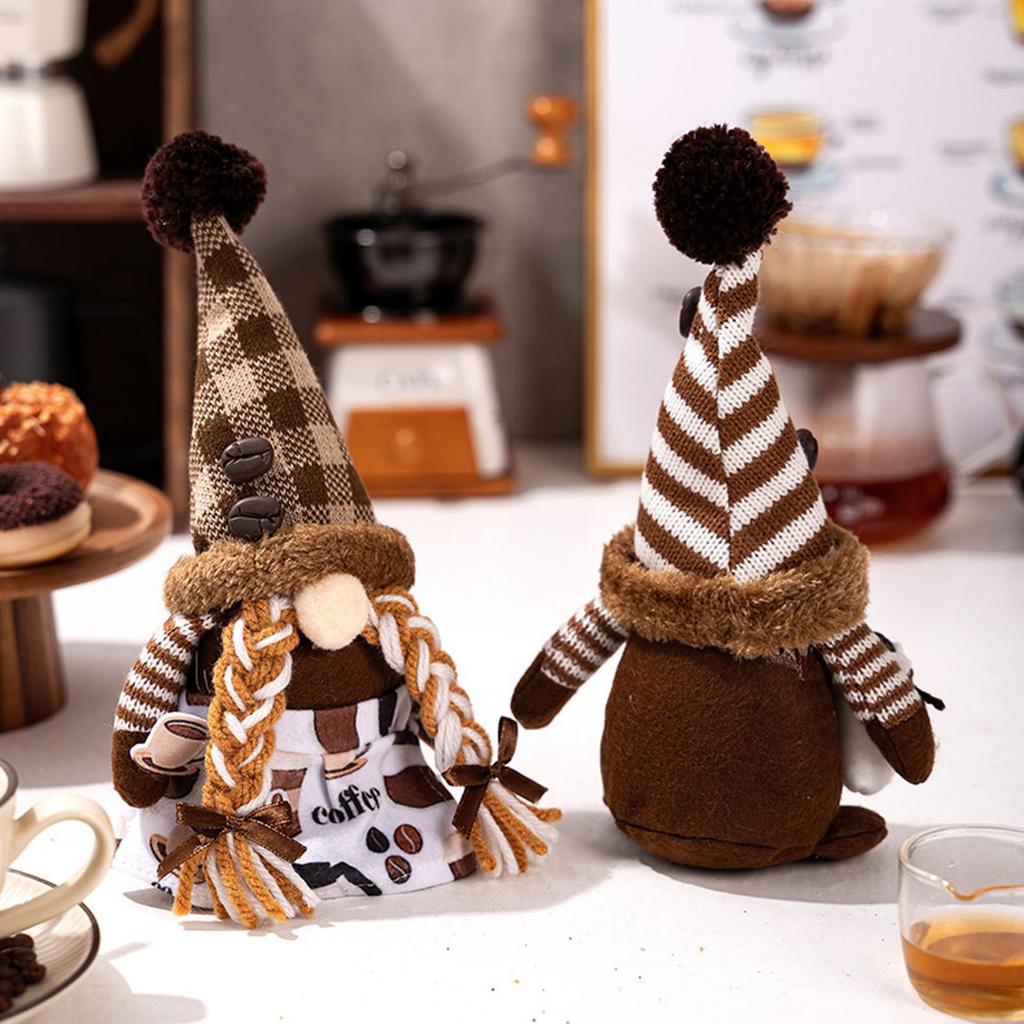 Weihnachts-Kaffee-Wichtel Puppe Tischschmuck Heim Festival Dekorative Artikel Weihnachtsfeier Geschenke für Familie und Freunde
