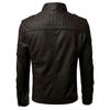 Giacca da Uomo Taglie Forti Autunno 2022 Color Block in Pelle con Collo Alto - Stile Trendy Europeo e Americano