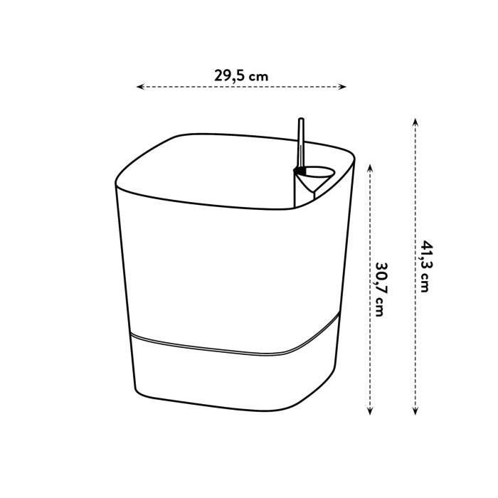 ELHO Pot De Fleur Carré Greensense Aqua Care - Ø 29,5 X H 30,2 Cm - 15 L - Vert Jungle