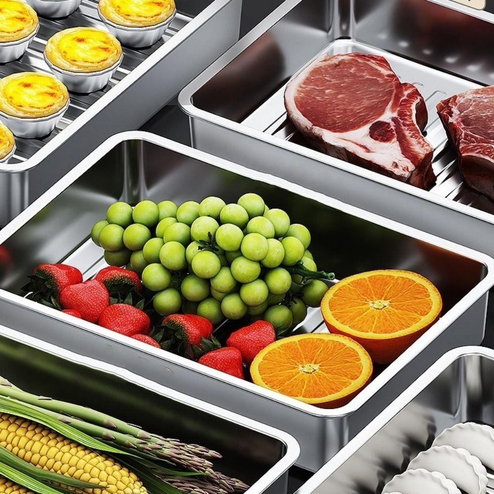 Large Capacity Food Storage Container Rectangle Meat Fresh-keeping Box  Freezer Storage