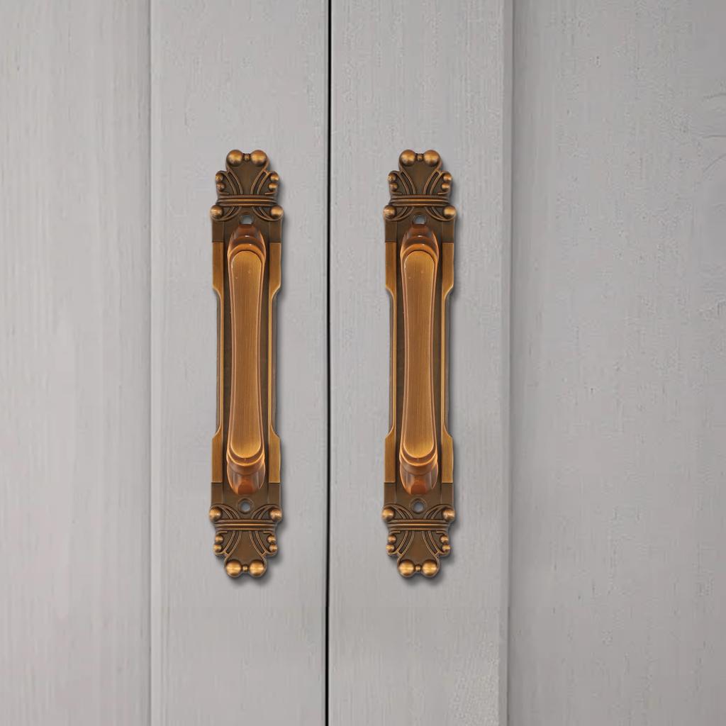 Handtag av aluminiumlegering Europeiskt antikt dörrhandtag Heminredning Kontorsinredning Kaffebrunt Högtemperatursförsegling Elegant design