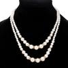 White Faux Pearl Necklace Ladies 2 Strands Beads Choker Elegant Layered Necklace Jewelry for Dating Weddings Parties