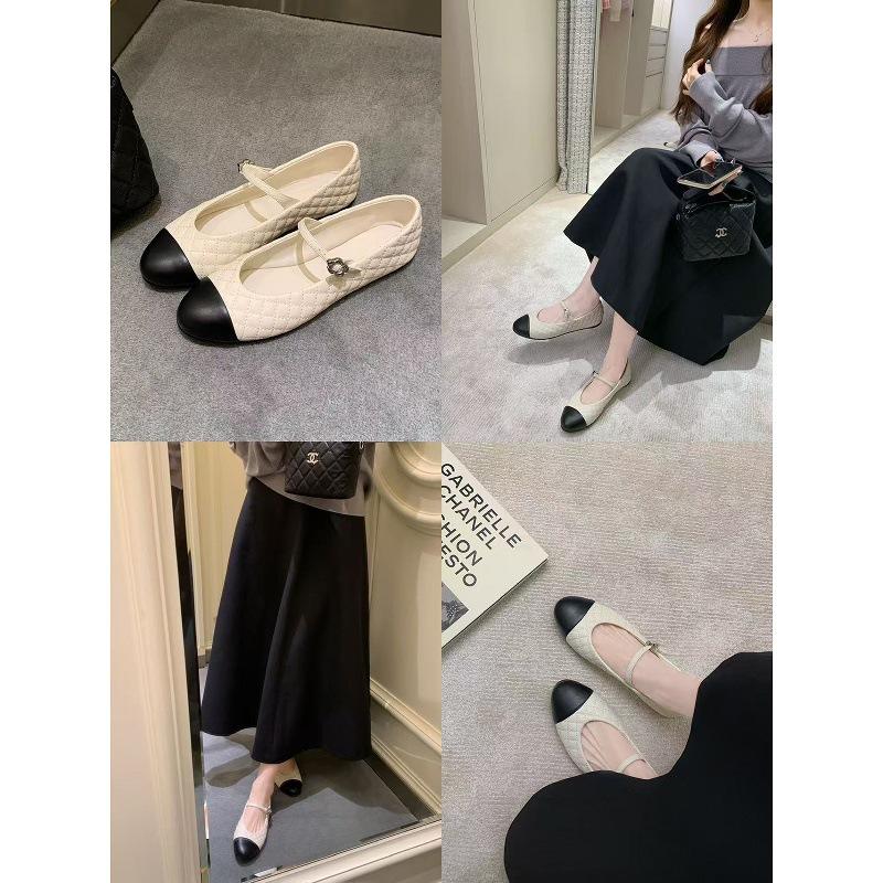 Sheepskin Version Grape Ma Same Small Fragrant Style Leather Round Head One-word Buckle Belt Rhombus Low Heel Mary Jane Shoes Women's Single Shoes