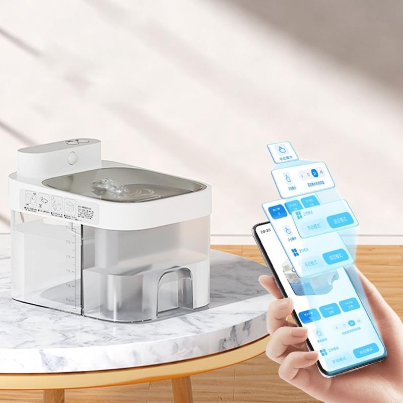 Cat Water Fountain Automatic Water Dispenser Wireless Quiet Two Flow Modes 101Oz Quiet Wireless Cat Intelligent Fountain