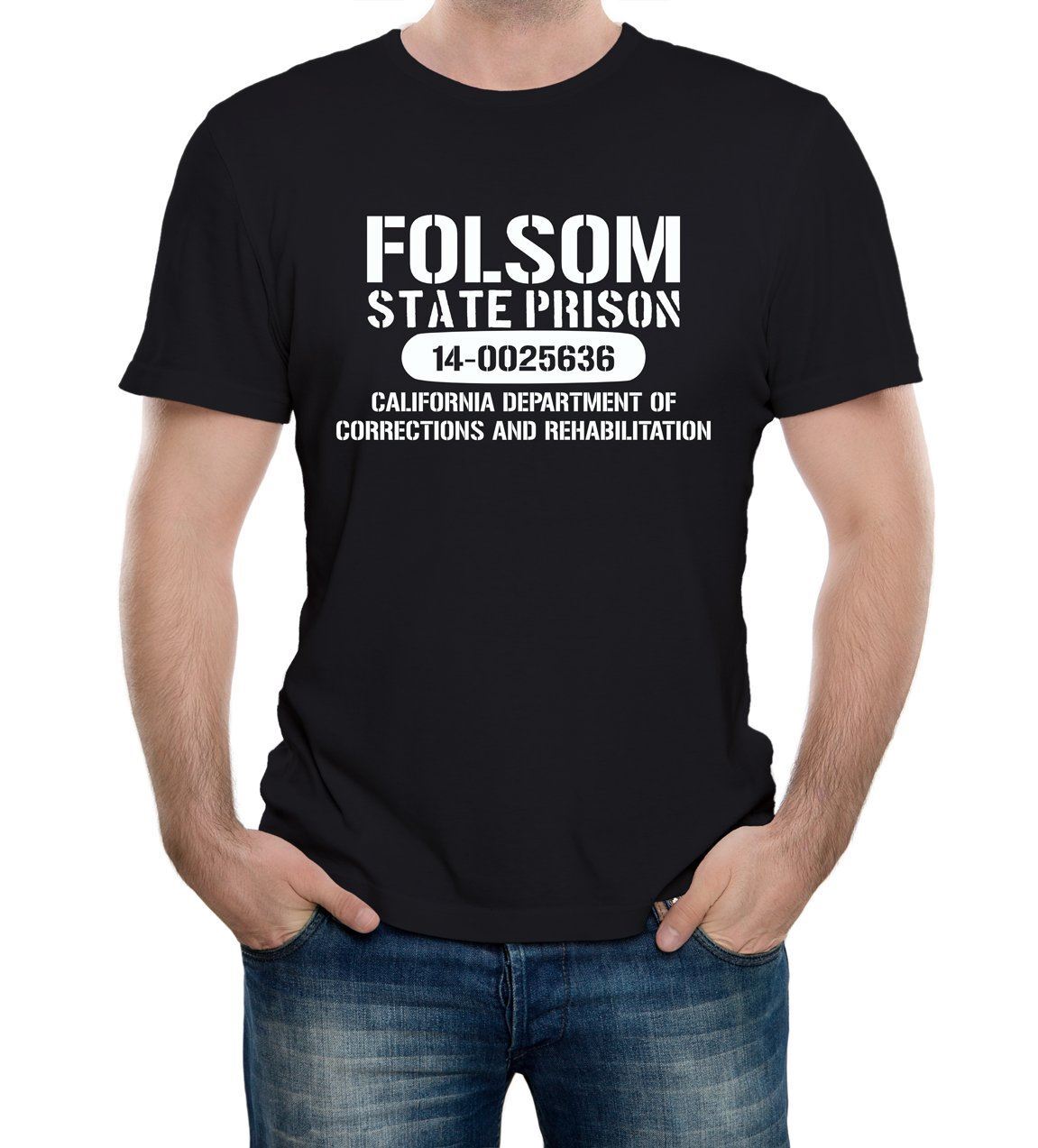 Folsom Prison T-Shirt Mens Womens Tees Top - Funny T Shirt Mens Womens Tees Top retro country fashion cash blues music usa S