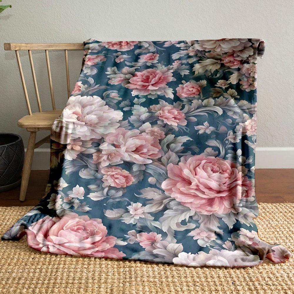 

Vintage Floral Blanket bedroom Blanket for Livingroom Couch lunch break Soft throw for Friend s festival Gift 80cm x 120cm