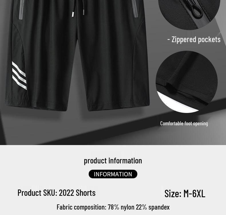 Ice Silk Quick-Dry Printed Sports Shorts - Unisex, Plus Size Available
