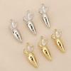 Liangfei 18k Gold Plated Carrot Pendant with Diamonds - Cute Cartoon Charm DIY Jewelry Accessory