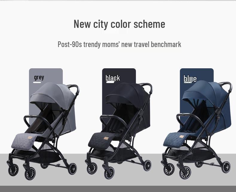 He Bao Baby Stroller: Reinforced Two-Way, One-Key Folding, High-Landscape Pram