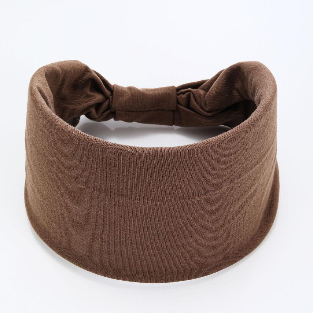 Bohemian Solid Color Stretchy Sports Headband - Sweat-Absorbing Yoga Hair Band Scarf Accessory