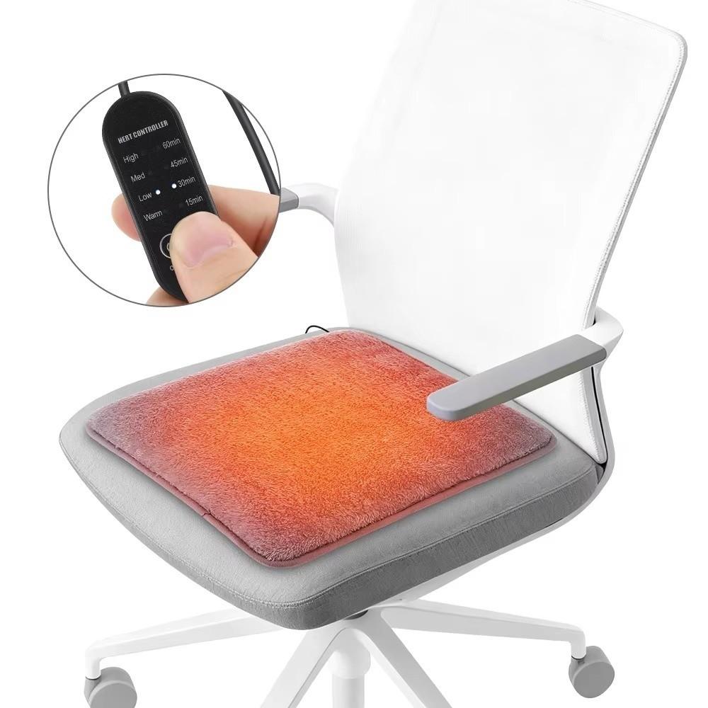 Breathable Electric Heated Mat 4 Adjustable Levels Controller Included Heated Seat Mat 37x35cm Energy Saving Seat Heater