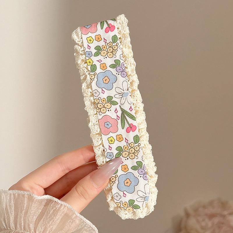 Floral Knit Choppy Bangs Sticker Headband for Women – Non-Slip Hair Magic for Washing Face.