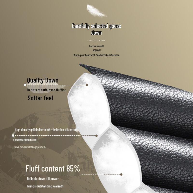 Futing Men's Winter Stand-Collar Sheepskin Goose Down Leather Jacket