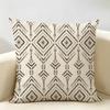 Boho Tribal Diamond Cushion Cover Durable Hypoallergenic Organic Linen Short Pillow Cover Washable
