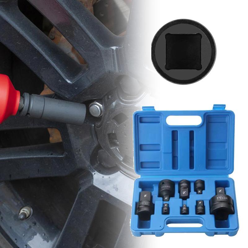 8-teiliger Schlagschrauber-Steckschlüssel-Adapter und Reduzierstück-Satz. Antriebssteckschlüssel-Adapter-Satz mit robustem Koffer für Schlagschrauber-Umbauten