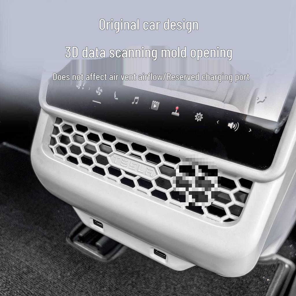 Tesla Model Y/3 Hintere AC-Düse Kohlefaser Schutzabdeckung