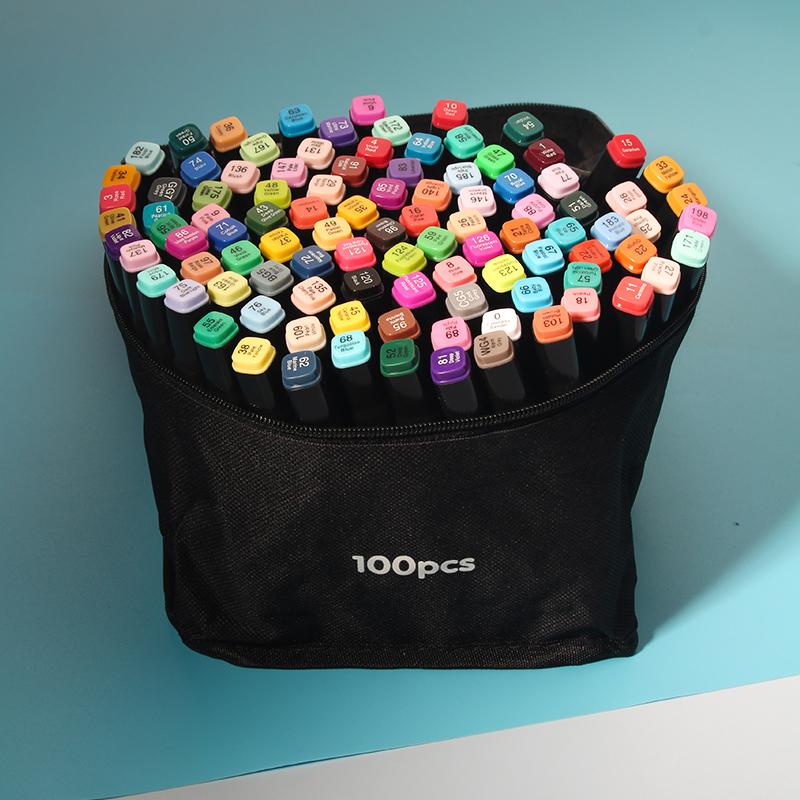24/36/48/60/80/120/168/Colors Alcohol Drawing Markers Dual Tip Permanent Art Sketch Markers for Illustration School Supplie