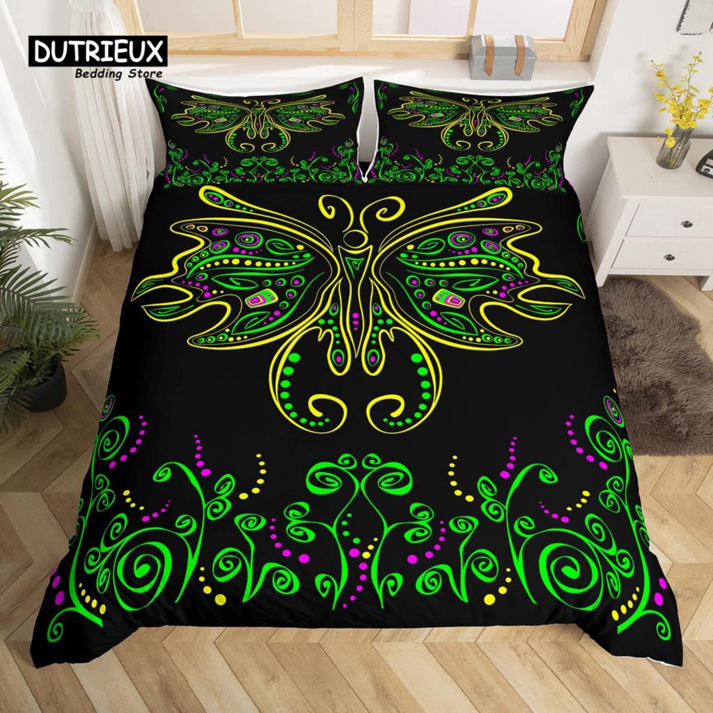 Bohemian Mandala Bettwäsche-Set, 3-teiliges Bettwäsche-Set, Weiche Bequeme Atmungsaktive Bettbezüge, Für Schlafzimmer Gästezimmer Dekor