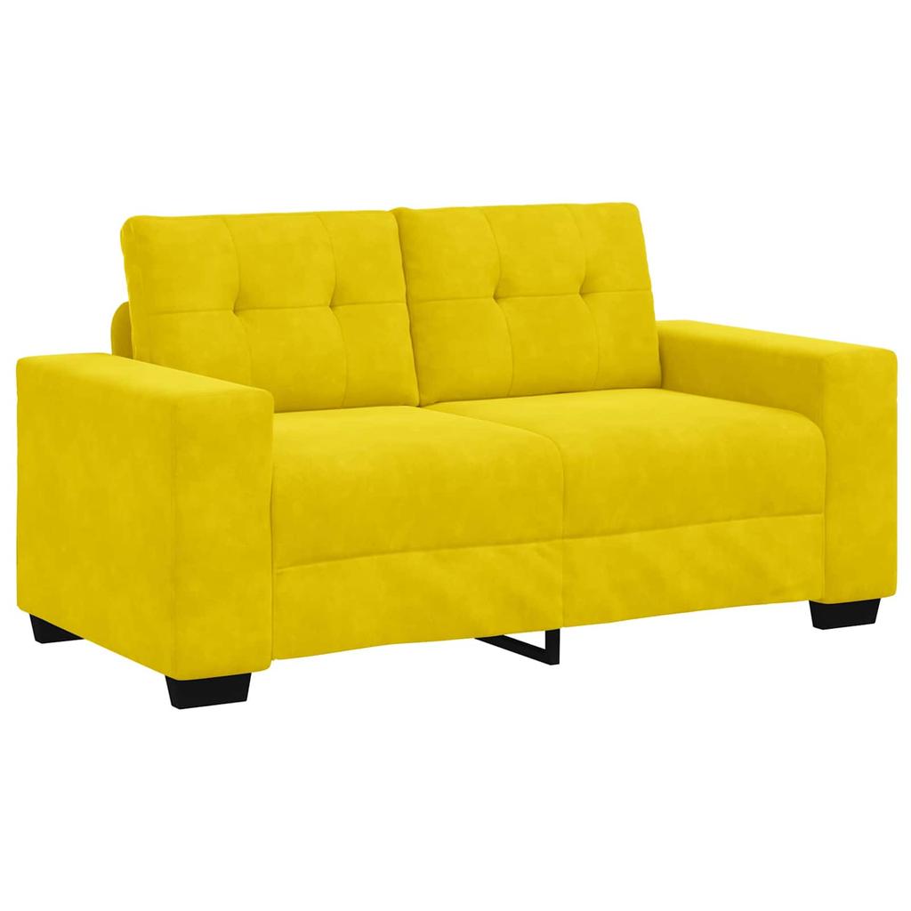 2 Seater Sofa Yellow 160 Cm Velvet