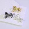 Retro Zodiac Horse Brooch - Three-Color Lapel Pin for Coats & Suits