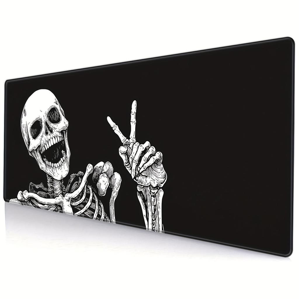 Skull Illustration Black Mouse Pad Large Computer Office Game Table Mat XXL Rubber Anti-slip Stitch Keyboard Mats Long Desk Pads