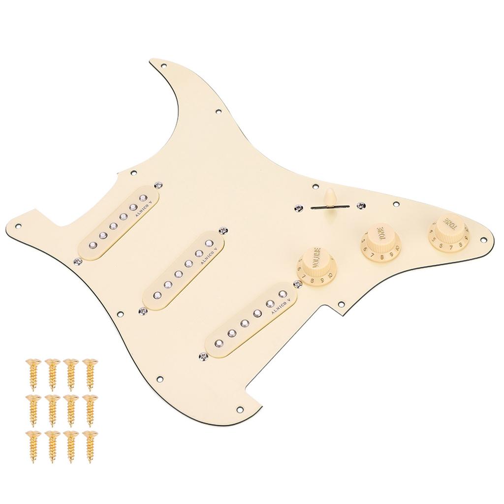1 Set Loaded Prewired SSS Pickups Pickguard ALNICO V Magnet for Electric Guitar