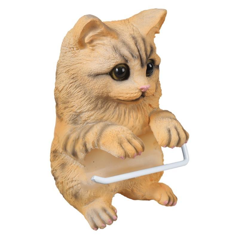 Feline Design Resin Wall Mounts Toilet Paper Holder Bathroom Storage Practical