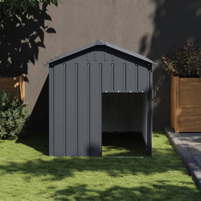 VidaXL Niche pour chien avec toit anthracite acier galvanisé 172348