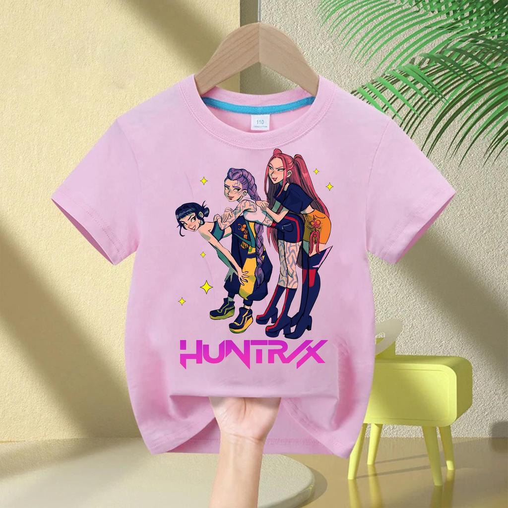 Demon Hunter Squad Kids Anime Print Casual Short Sleeve T-shirt
