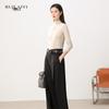 Women's Semi-High Collar Long Sleeve Knit Base Shirt