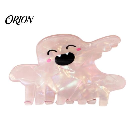 Smiling Face Hair Clip Halloween Claw, Cute Ghost Gripper, Firm Grip with Shimmer Gripper for Medium Long Hair, Comfortable Stylish Accessories Women