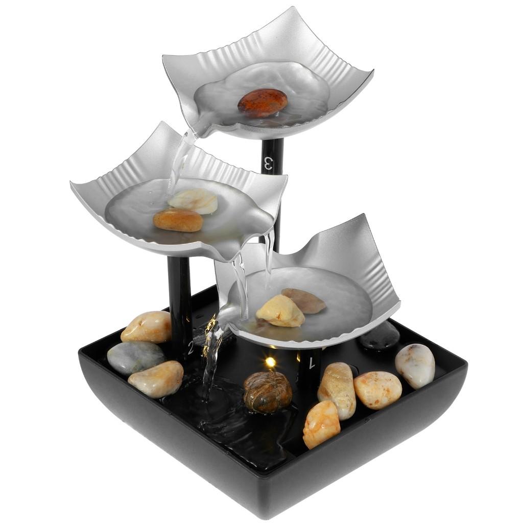 Desktop Fountain Office Home Tabletop Waterfall Decor Relaxation Meditation Creative Soft Lights Flowing Water Ornaments