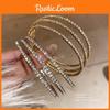 Fashion Adjustable Multilayer Diamond Bracelet With Geometric Design For Women