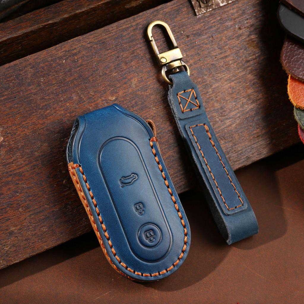 Äkta Läder Fjärrnyckelskydd för 2022 QJM M5 och AITO Jinkang Seres M7