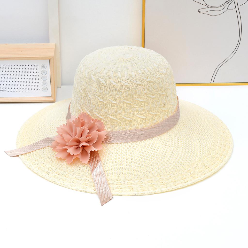 Nouveau chapeau de paille d'été pour femmes chapeau de plage Protection UV extérieure chapeau de soleil, Protection solaire et parasol