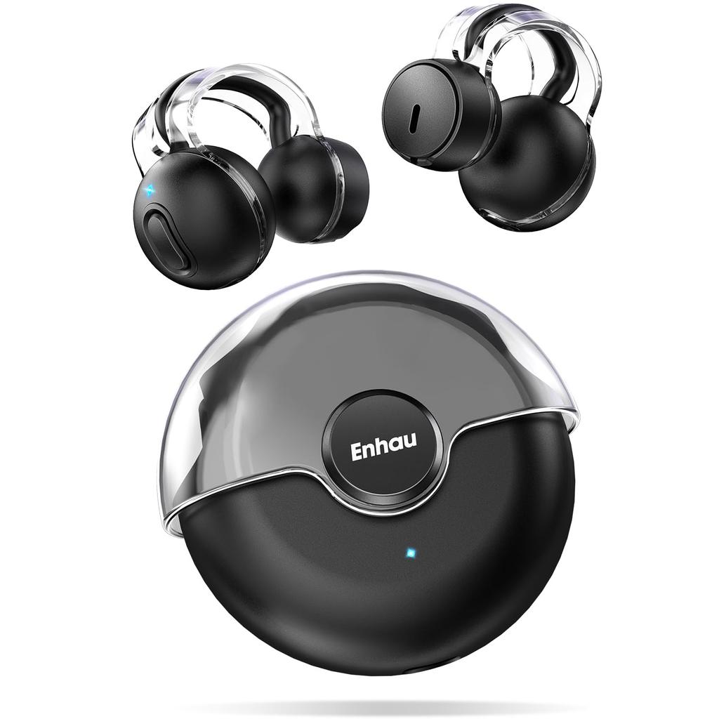 Wireless Earbuds Ear Cuff Style for Bluetooth Ear 58 Hours of Bone Air Open No Ear AI Reduced Sound Perfect for and No Ear Pain [New Long-Lasting