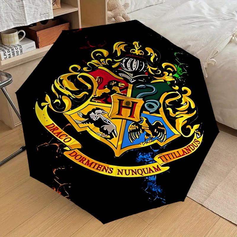 1PC Hogwarts Crest Umbrella-8-Rib Reinforced, Automatic Open, Lightweight & Durable, Cute Fashion Accessory for Outdoor, D2673