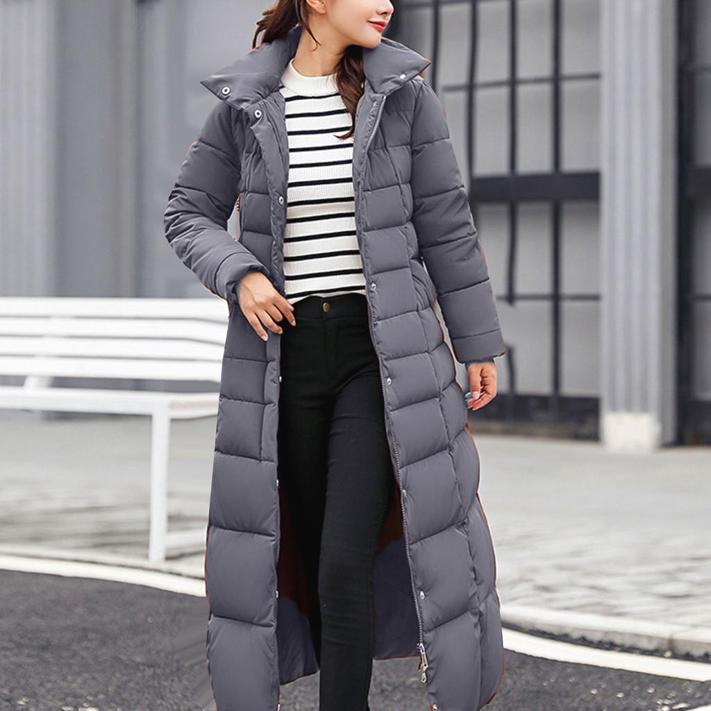 2024 Winter Thick Warm Zip Up Parkas Padded Jacket Korean New Women Clothing Casual Hooded Long Coat Female Down Cotton Outwear