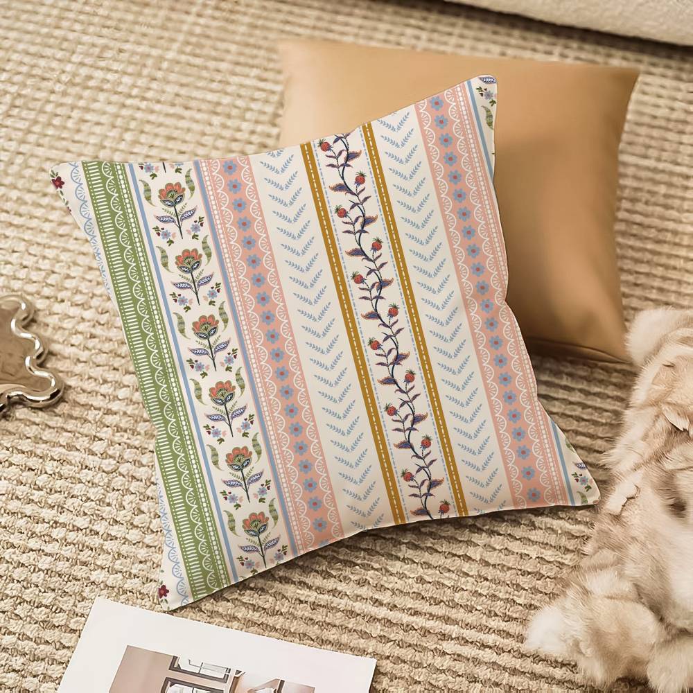 Bohemia Pillow Case Anti-dustmite Pillowcase Invisible Zipper Silky Short Plush Sofa Cushion Cover