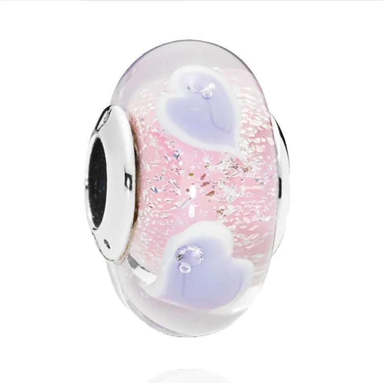 Copper Murano Glass Charms Fit Original Bracelets Round Murano Glass Charms Beads Diy Women Jewelry Gifts For Women