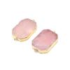 Rose Quartz Pendant Connector (25×43mm) - Premium Natural Crystal Charm for DIY Necklace Handmade Jewelry Craft Accessories, Valentine's Day Bulk Gift