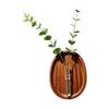 Minimalist Wall Hydroponic Vase Solid Wood Oval Tube Wall Vase Hanging Plant Panel  Home Decor
