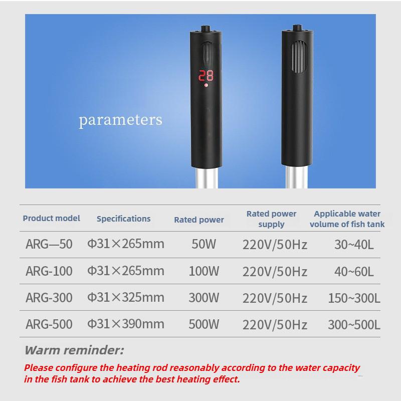 Aquarium Stainless Steel Heater Explosion Proof Heating Device Fish Tank Intelligent Digital Display Heating Rod