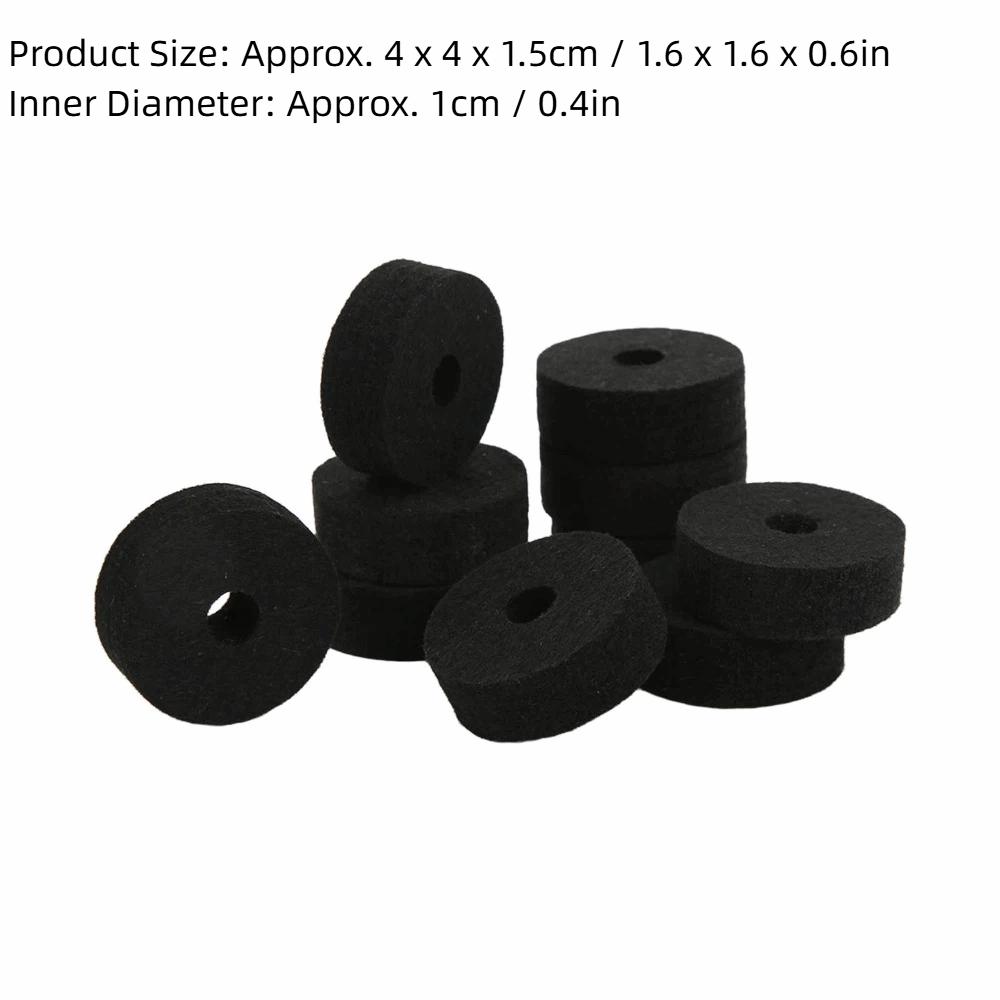 20PCS Felt Felt Washer Pads Black And Grey Drum Set Accessory Cymbal Felt Washer  For Drummers