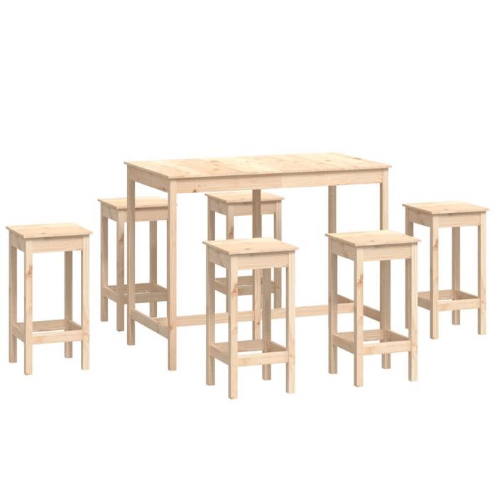 VidaXL Bar Set 7 Pcs Bistro Furniture Set Dining Room Kitchen Pub Furniture Indoor Wood 3124707