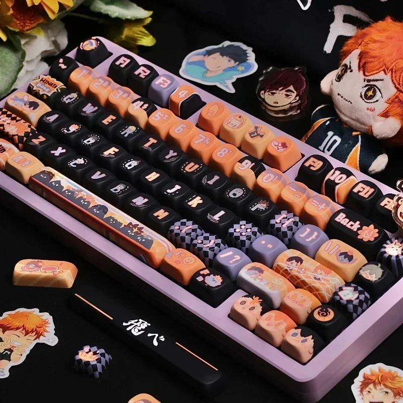 Haikyuu Keycaps Custom MOA SOA OEM Profile Point Keycap Cute Anime Graffiti Fly High Key Cap Artisan Gaming Mechanical Keyboard