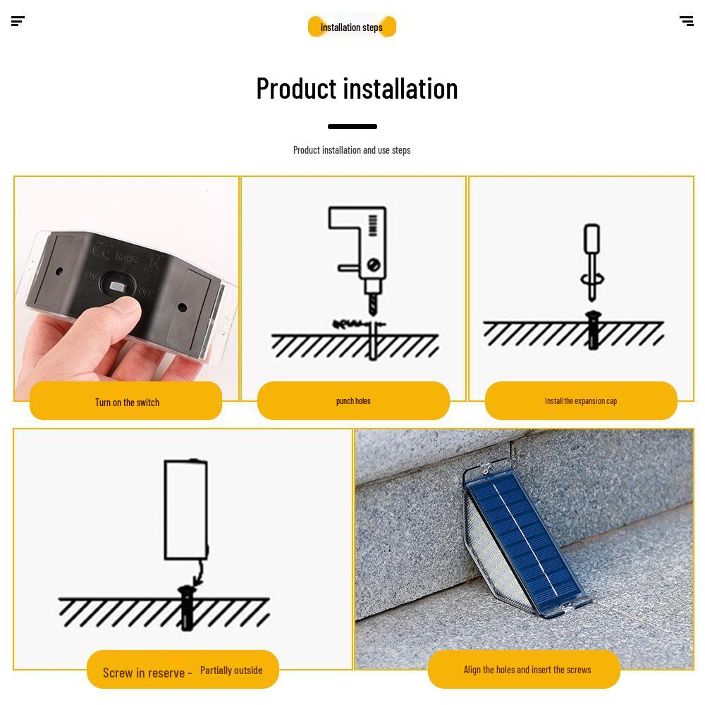 Rainproof Solar Step & Pathway Lights for Outdoor Courtyard